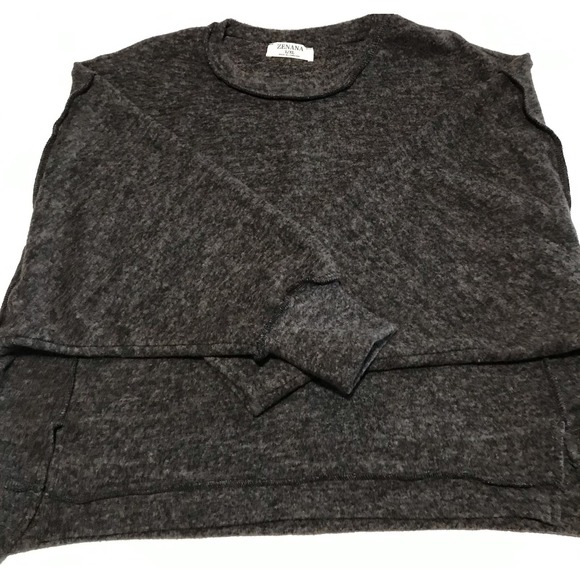 Zenana Large Lightweight Gray Pullover Sweater - Picture 7 of 10